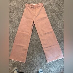 Zara Women's Dusty Pink wide leg Jeans